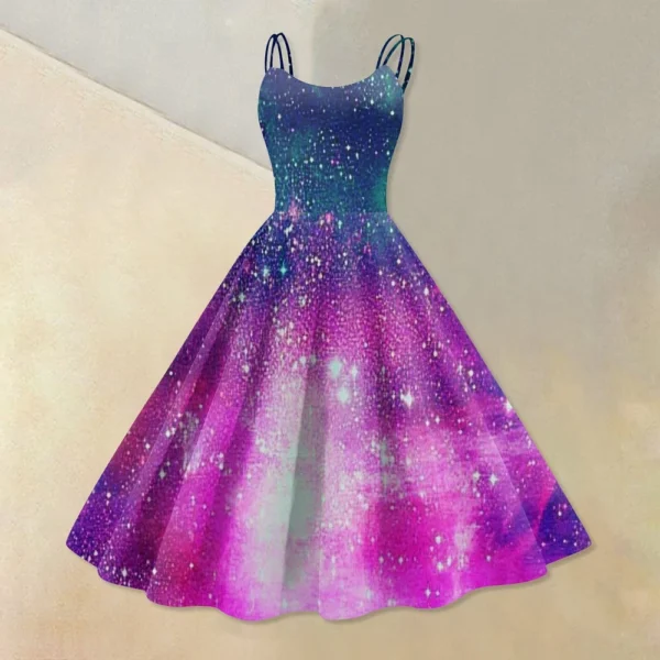 Women's Fashion  Printed Sexy Strapless Gothic Cocktail Dress Punk, Vintage - Image 34