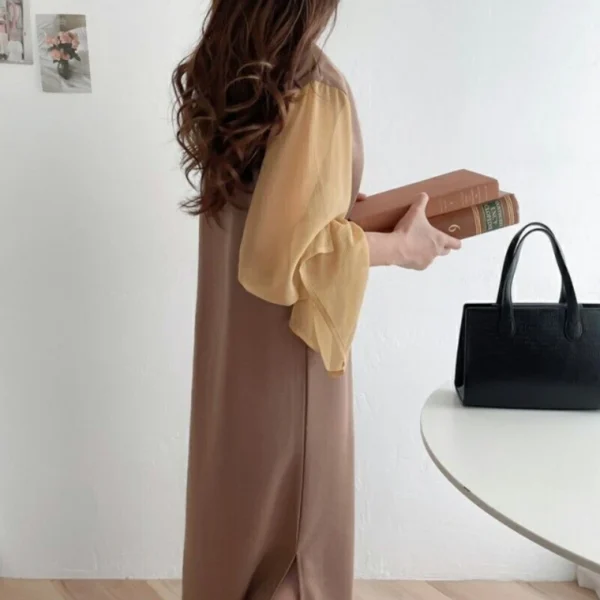 Loose splicing dress long dress - Image 3