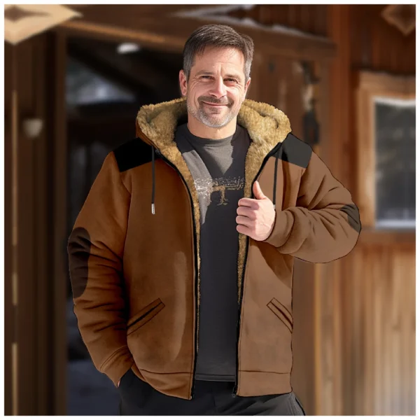 Men's Winter Print Jacket Men's Casual Trend Zipper Hooded Jacket - Image 27