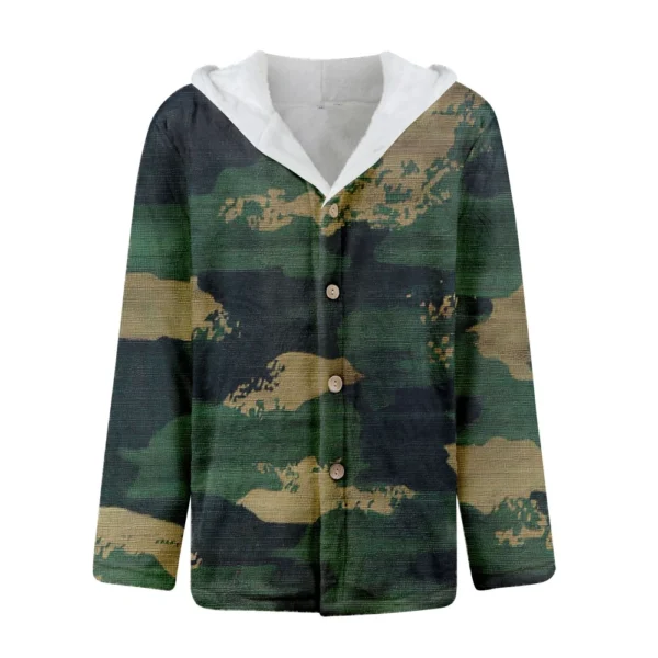 Men'S Winter Zipper Hooded Fleece Sweatshirt With Patch Pocket Casual Jacket - Image 12