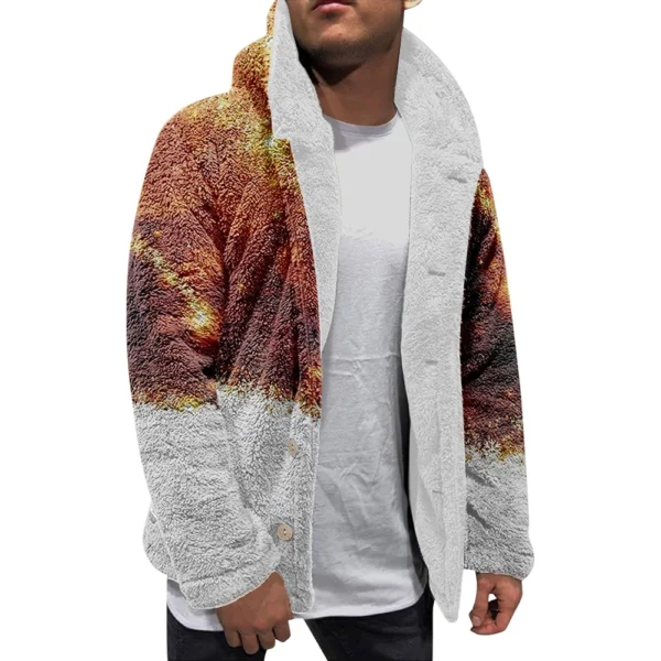 Men'S Winter Zipper Hooded Fleece Sweatshirt With Patch Pocket Casual Jacket - Image 5