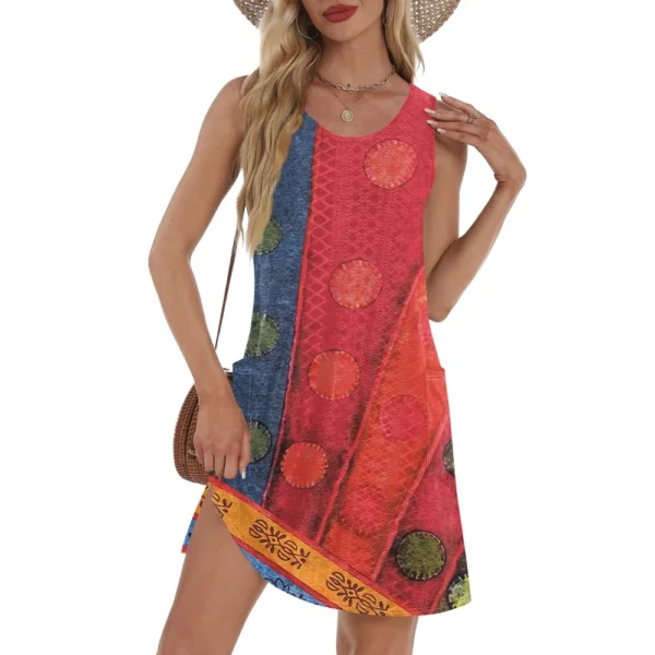 Women's Casual Sundress With Pockets Summer Boho Beach Dress T-Shirts Dress V - Image 51