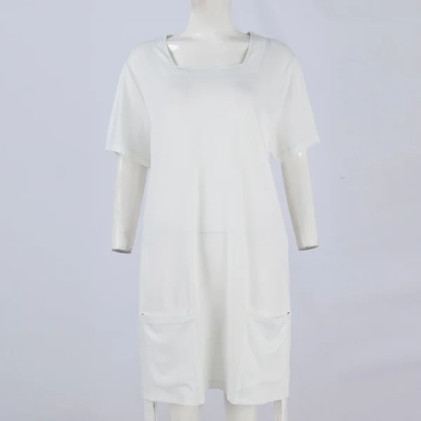 Women's Square Collar Short Sleeve Fashion Skirt Floral Print Pocket Casual - Image 11