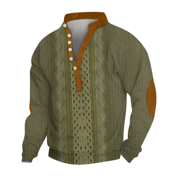 Men's Corduroy Cardigan 6-button Long-sleeved Sweatshirt - Image 23
