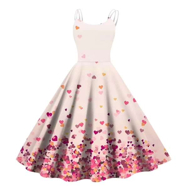 Christmas Ladies Casual Fashion Flower Print Sexy Off Shoulder Punk Retro Skirt - Image 13