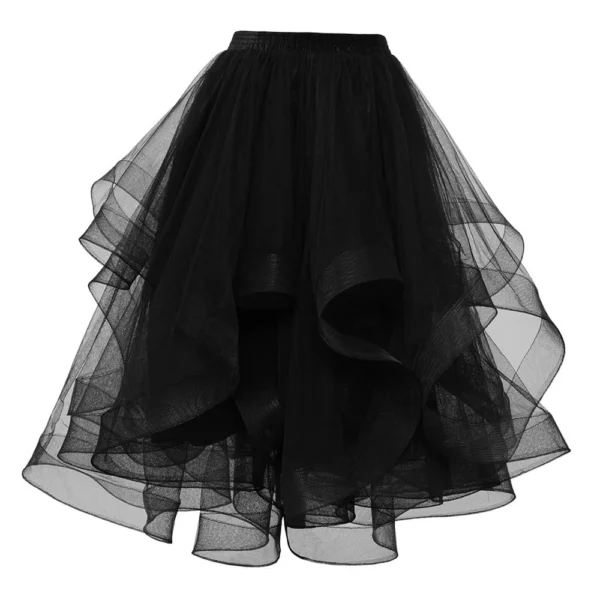 Women's Casual Solid Color Mesh Skirt Latin Dance Skirt Ballet Fish Tail Mid - Image 14