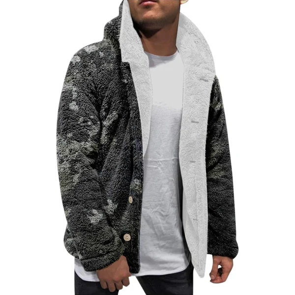 Men'S Winter Zipper Hooded Fleece Sweatshirt With Patch Pocket Casual Jacket - Image 17