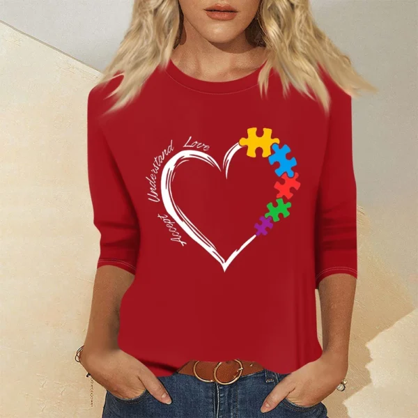 Women's Basic Printed Fashion Casual Easter Plus Size Tops 3/4 Sleeve Pullover - Image 31