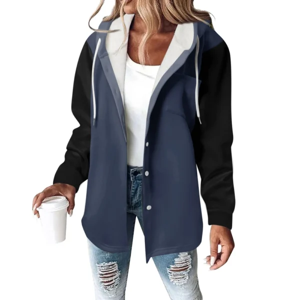 Women's Coat Casual And Fashionable Composite Thick And Warm Printed Hooded - Image 3
