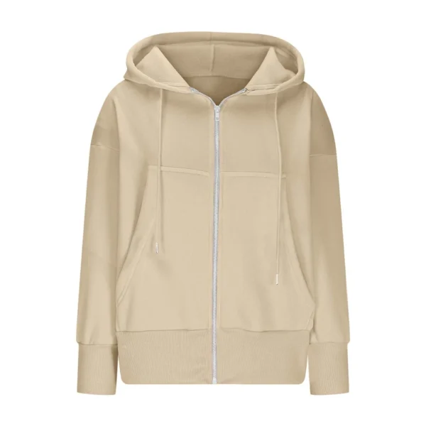 Women's Full Zip Up Hoodie Long Sleeve Hooded Sweatshirts Pockets Jacket Coat - Image 17