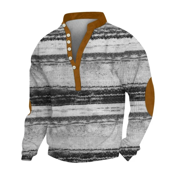 Men's Corduroy Cardigan 6-button Long-sleeved Sweatshirt - Image 19