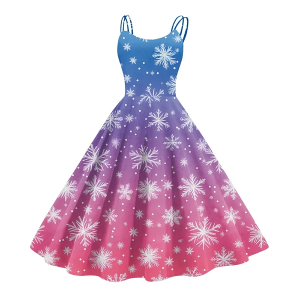 Women's Fashion Christmas Printed Sexy Strapless Gothic Cocktail Dress Punk, - Image 47