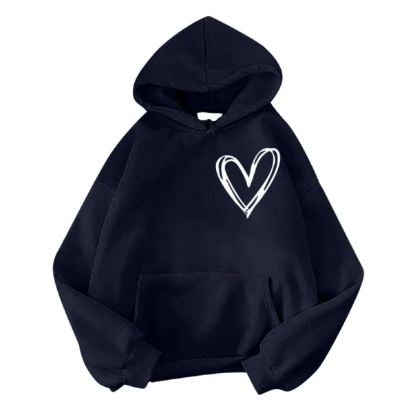Hooded Plus Velvet Sweater Women's Casual Loose Tops Jacket Couples Hoodies - Image 6