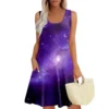 Womens Summer Dresses Easter Print  Loose U Neck Sleeveless Sundresses Dress - Image 17