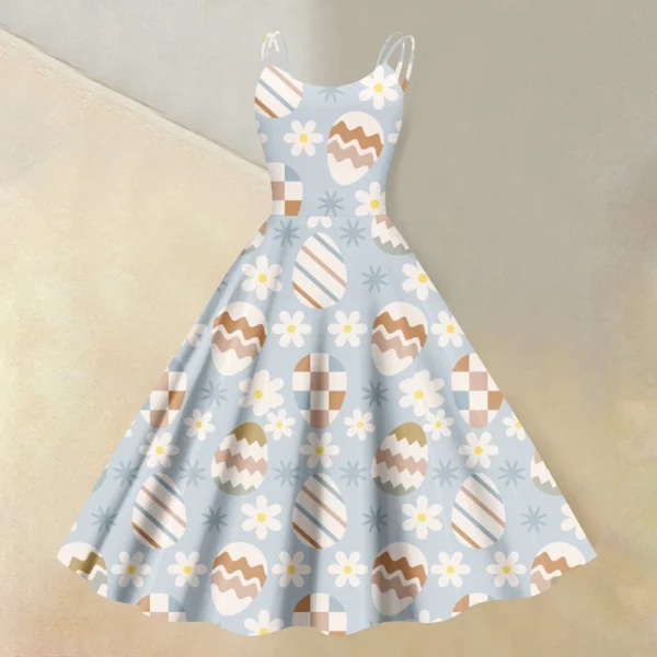 Women's  Casual Fashion Flower Print Sexy Off Shoulder Punk Retro Skirt - Image 16