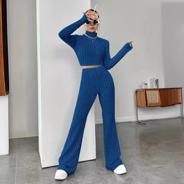 Women's clothing inner with long sleeves and trousers set two-piece set - Image 3