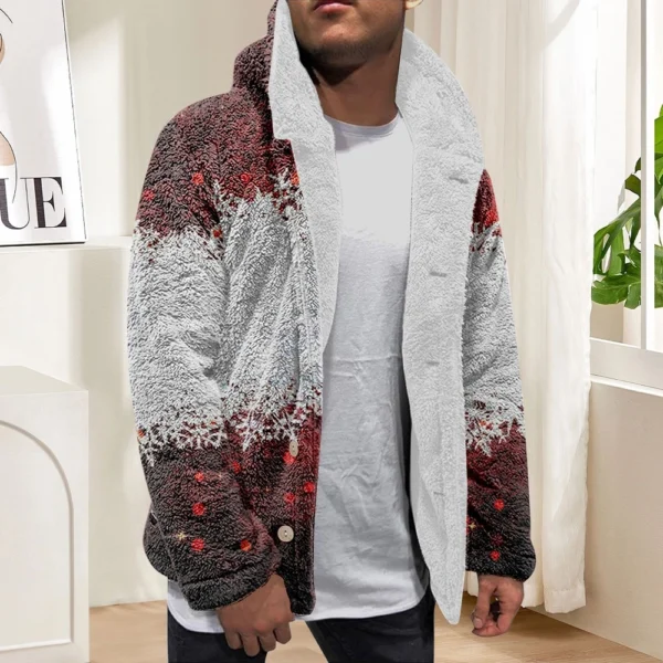Men'S Winter Zipper Hooded Fleece Sweatshirt With Patch Pocket Casual Jacket - Image 13