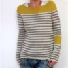 Women's Fashionable Casual Printed Round Neck Pullover Loose Long Sleeved - Image 19