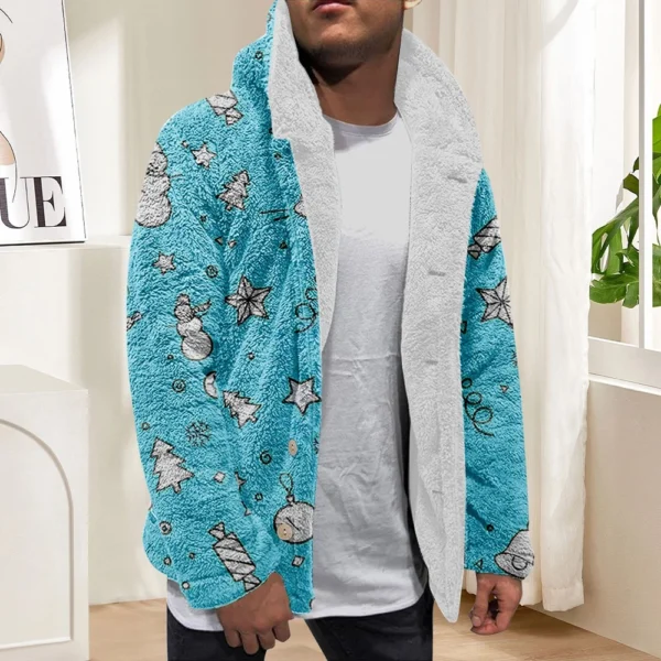 Men'S Winter Zipper Hooded Fleece Sweatshirt With Patch Pocket Casual Jacket - Image 16