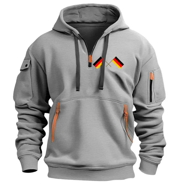 Men's Printed Sweatshirt Hoodie Zipper Arm Pocket Cardigan Men's Sports Large - Image 7