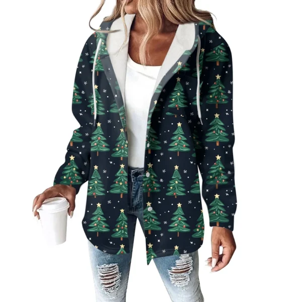 Women's Coat Casual And Fashionable Composite Thick And Warm Printed Hooded - Image 20