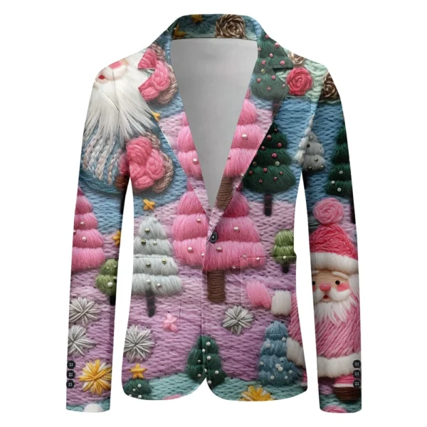 Unisex Winter Christmas Prints Suit Jackets Unisex Casual Fashion Button Jackets - Image 26