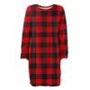 Women's Round Neck Casual Long Sleeve Plush Gradient Plaid Dresses - Image 11