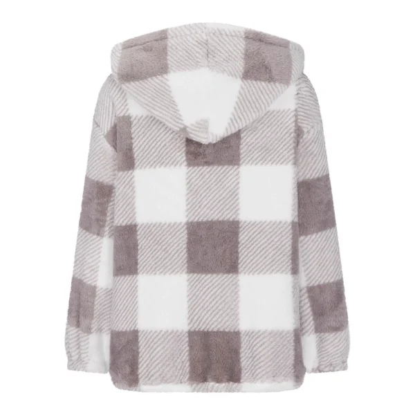 Fall Winter Ethos Plaid Casual Long-sleeved Hooded Cardigan Zipper Coat - Image 27