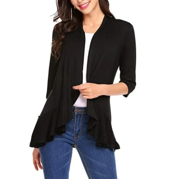 Women's solid color cardigan top - Image 13