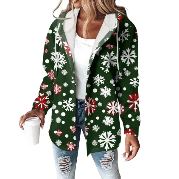 Women's Coat Casual And Fashionable Composite Thick And Warm Printed Hooded - Image 20