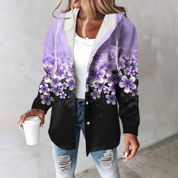 Women's Coat Casual And Fashionable Composite Thick And Warm Printed Hooded - Image 28