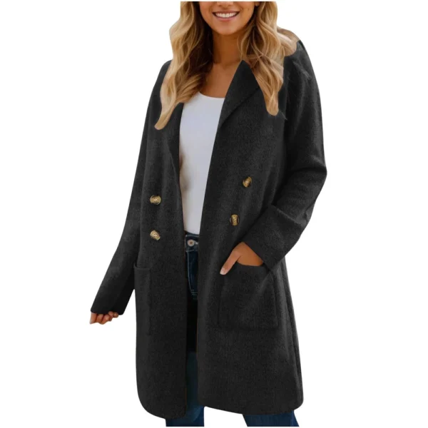 Women's Fashionable All-match Mid-length Woolen Coat - Image 14