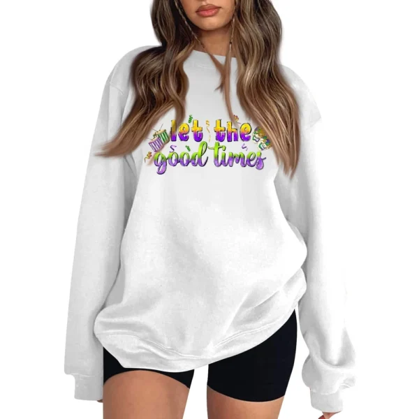 Women's Casual Fashion Carnival Print Long Sleeve O-Neck Sweatshirts Pullover - Image 7