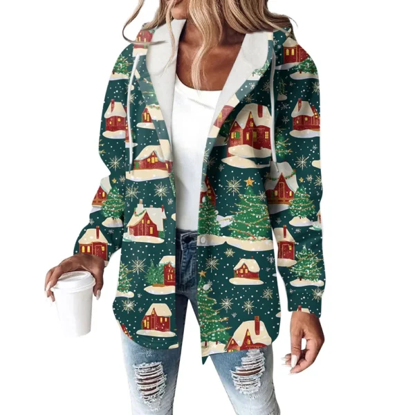 Women's Coat Casual And Fashionable Composite Thick And Warm Printed Hooded - Image 26