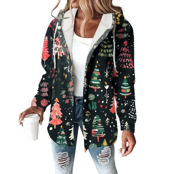 Women's Coat Casual And Fashionable Composite Thick And Warm Printed Hooded - Image 9