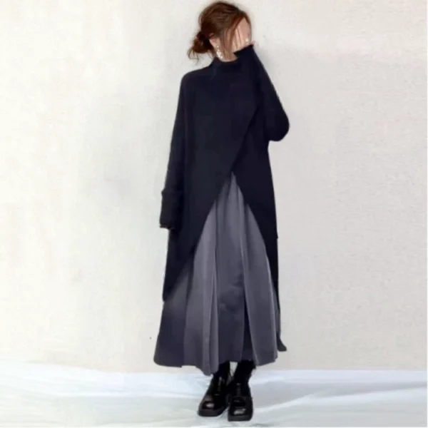 Split knit mid-length sweater for women - Image 11