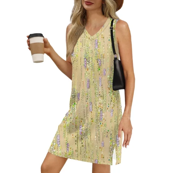 Women's V-neck Summer Casual Beach Vacation Women's Sleeveless Floral Print - Image 58