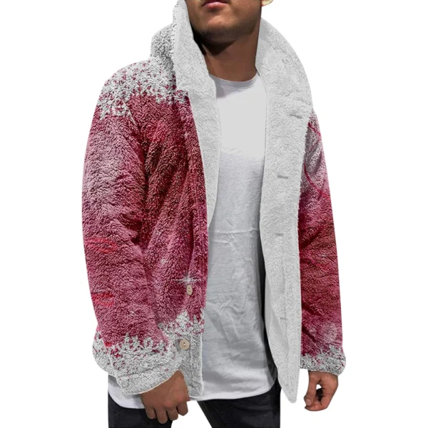 Men'S Winter Zipper Hooded Fleece Sweatshirt With Patch Pocket Casual Jacket - Image 2