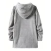 Men's Side Seam Pocket Hooded Lapel Solid Color Double-sided Velvet Hooded Long - Image 9