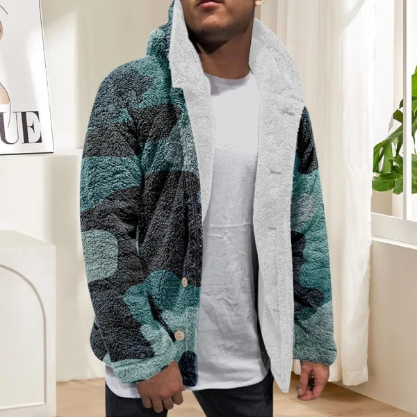Men'S Winter Zipper Hooded Fleece Sweatshirt With Patch Pocket Casual Jacket - Image 19