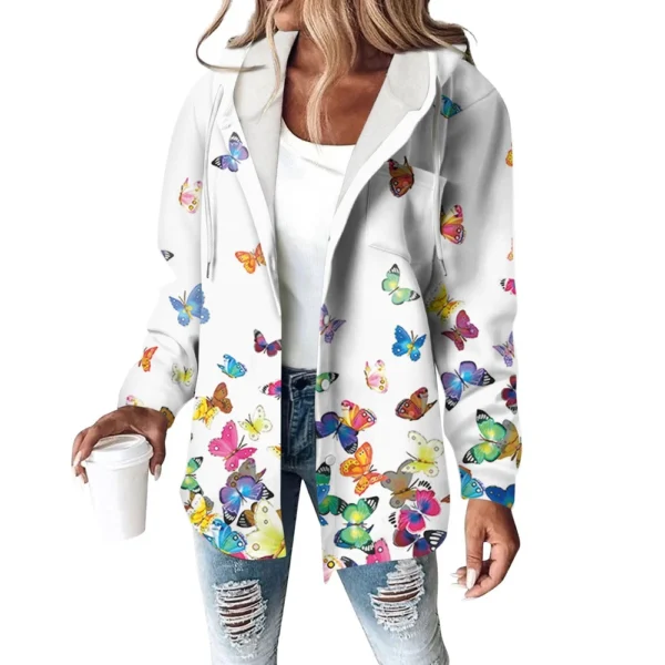 Women's Coat Casual And Fashionable Composite Thick And Warm Printed Hooded - Image 7