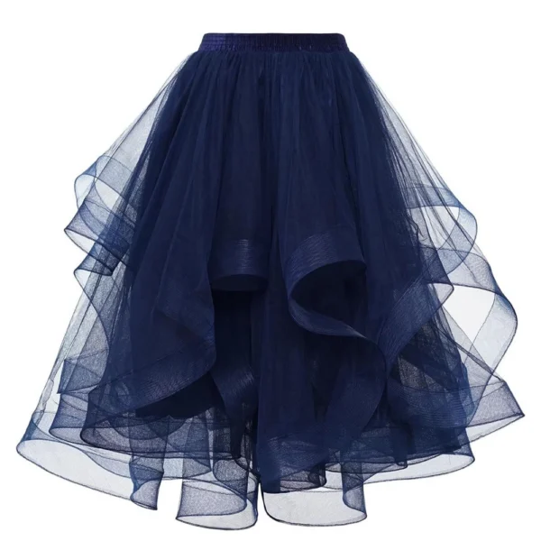 Women's Casual Solid Color Mesh Skirt Latin Dance Skirt Ballet Fish Tail Mid - Image 20