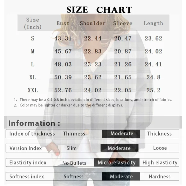 Women's Fashion Short Jacket Casual  Plaid Print Single Breasted Plush Top ﻿ - Image 35
