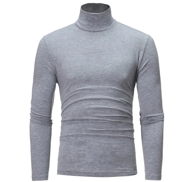 Men's Warm T-shirt Long Sleeved Warm Top Winter Sweater Warm Sports Shirt - Image 22
