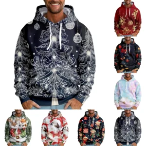 Men's Loose Printed Hooded Sweatshirt Men's Casual Fashion Sports Sweatshirt