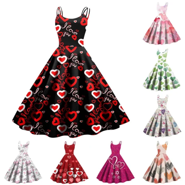 Christmas Ladies Casual Fashion Flower Print Sexy Off Shoulder Punk Retro Skirt