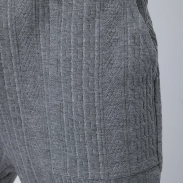 Men's casual trousers V-neck jacquard knit suit - Image 18
