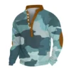 Men's Print Plush Warm Coat Fleece Sweater Casual Coat Pocket Sweater Winter - Image 16