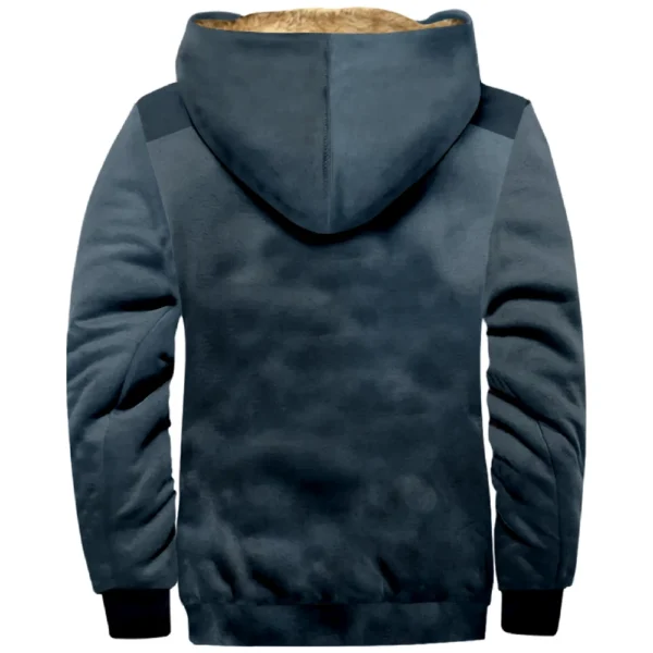 Men's Winter Print Jacket Men's Casual Trend Zipper Hooded Jacket - Image 11