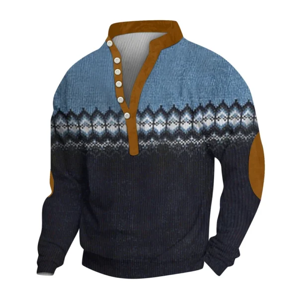Men's Corduroy Cardigan 6-button Long-sleeved Sweatshirt - Image 3